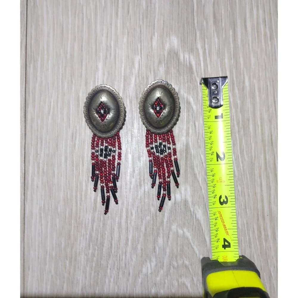 Handcrafted Native American-Style Earrings - Picture 3 of 5